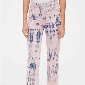 High Rise Tie-Dye Cheeky Straight Jeans